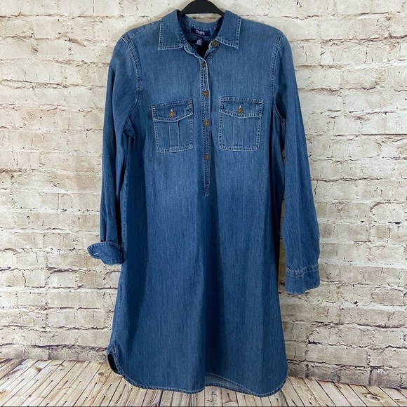 Chaps Dresses & Skirts - Chaps long sleeve denim dress size large